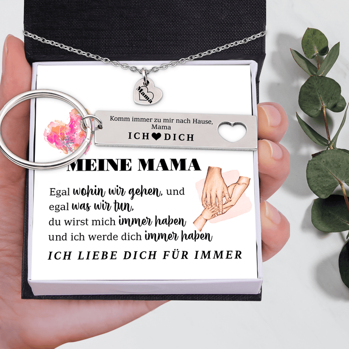 Herzketten & Schlüsselanhänger Geschenkset - Familie - An Meine Mama - Ich Liebe Dich Für Immer - Degnc19001