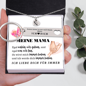 Herzketten & Schlüsselanhänger Geschenkset - Familie - An Meine Mama - Ich Liebe Dich Für Immer - Degnc19001
