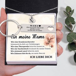Herzketten & Schlüsselanhänger Geschenkset - Familie - An Meine Mama - Wie Zuhause Bist Du Da, Wo Mein Herz Ist - Degnc19002