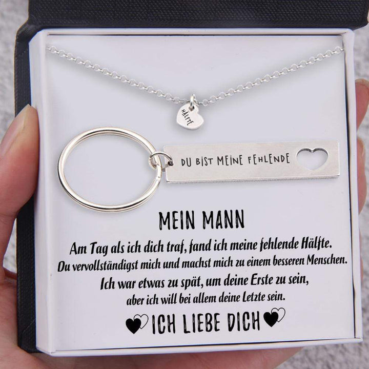 Herzketten & Schlüsselanhänger Geschenkset - Familie - Mein Mann - Ich Möchte, Dass Mein Ganzes Leben Mit Ihnen Zusammen Ist - Degnc26001