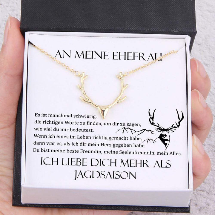 Jäger Halskette - Jagd Ehefrau - An Meine Ehefrau - Ich Liebe Dich Mehr Als Jagdsaison - Degnt15001