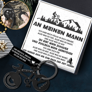 Jet Black Fahrrad-Multi-Tool-Schlüsselanhänger - Fahrrad - An Meine Mann - Ich Brauche Dich Hier Bei Mir - Degkzo26003