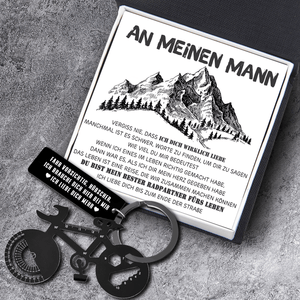 Jet Black Fahrrad-Multi-Tool-Schlüsselanhänger - Fahrrad - An Meinen Mann - Ich Liebe Dich Bis Zum Ende Der Straße - Degkzo26004