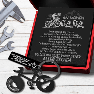 Jet Black Fahrrad-Multi-Tool-Schlüsselanhänger - Fahrrad - An Meinen Papa - Du Bist Der Beste Radpartner Aller Zeiten - Degkzo18004