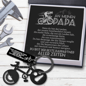 Jet Black Fahrrad-Multi-Tool-Schlüsselanhänger - Fahrrad - An Meinen Papa - Du Bist Der Beste Radpartner Aller Zeiten - Degkzo18004