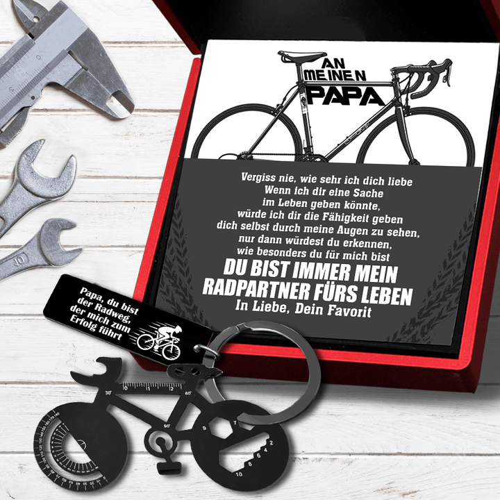 Jet Black Fahrrad-Multi-Tool-Schlüsselanhänger - Fahrrad - An Meinen Papa - Vergiss Nie, Wie Sehr Ich Dich Liebe - Degkzo18002