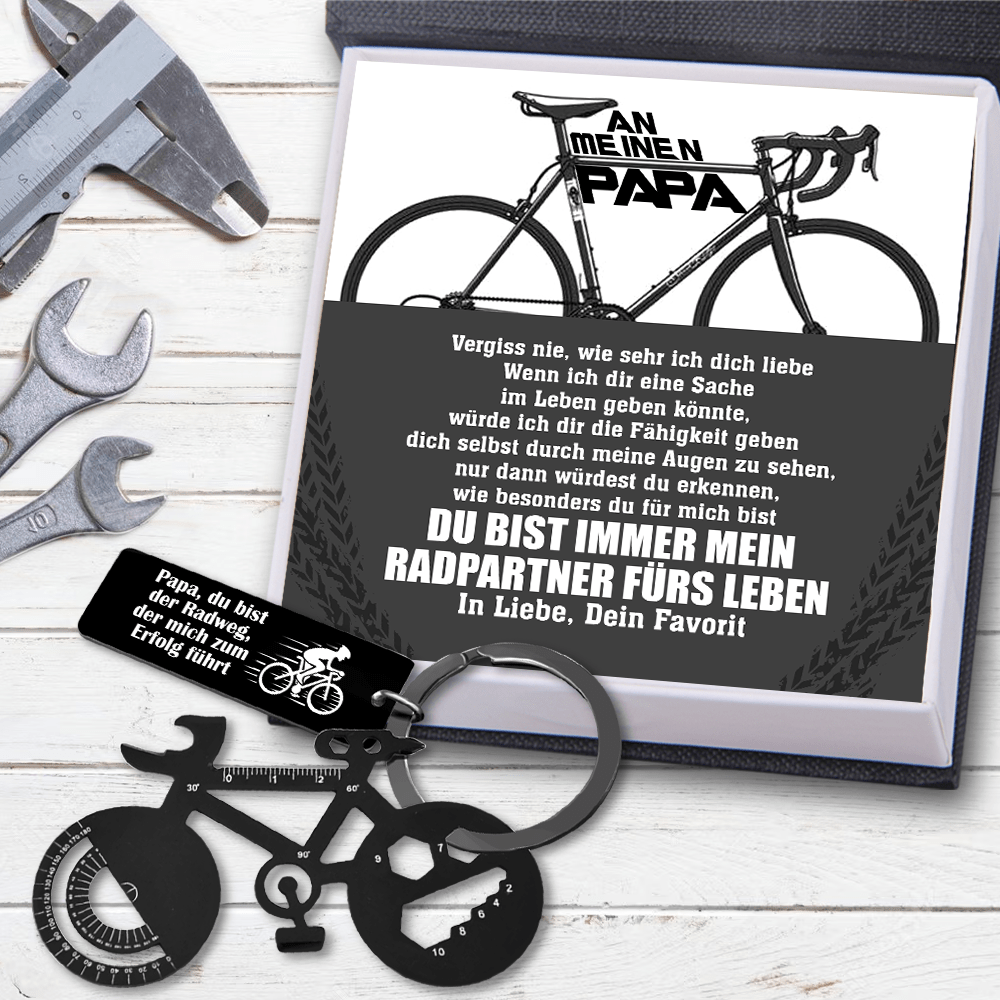 Jet Black Fahrrad-Multi-Tool-Schlüsselanhänger - Fahrrad - An Meinen Papa - Vergiss Nie, Wie Sehr Ich Dich Liebe - Degkzo18002