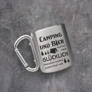 Karabiner-Becher - Camping - Camping Und Bier Machen Mich Glücklich - Deguh26002