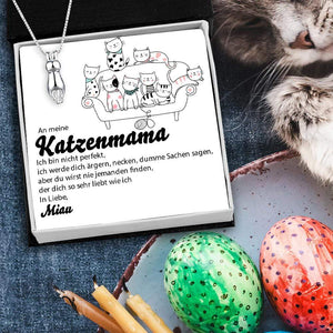 Katzen-Anhänger Halskette - Katze - An Meine Katzenmama - Ich Bin Nicht Perfekt - Deglx19002