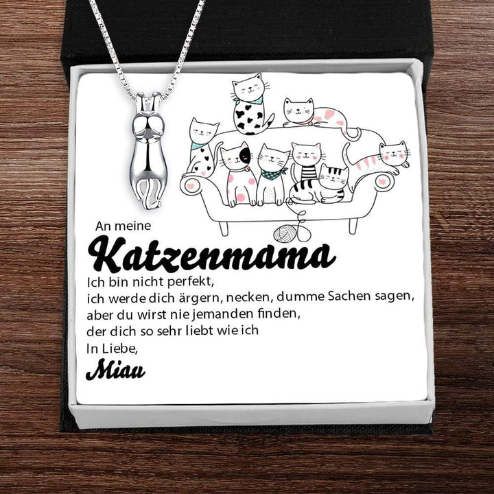 Katzen-Anhänger Halskette - Katze - An Meine Katzenmama - Ich Bin Nicht Perfekt - Deglx19002