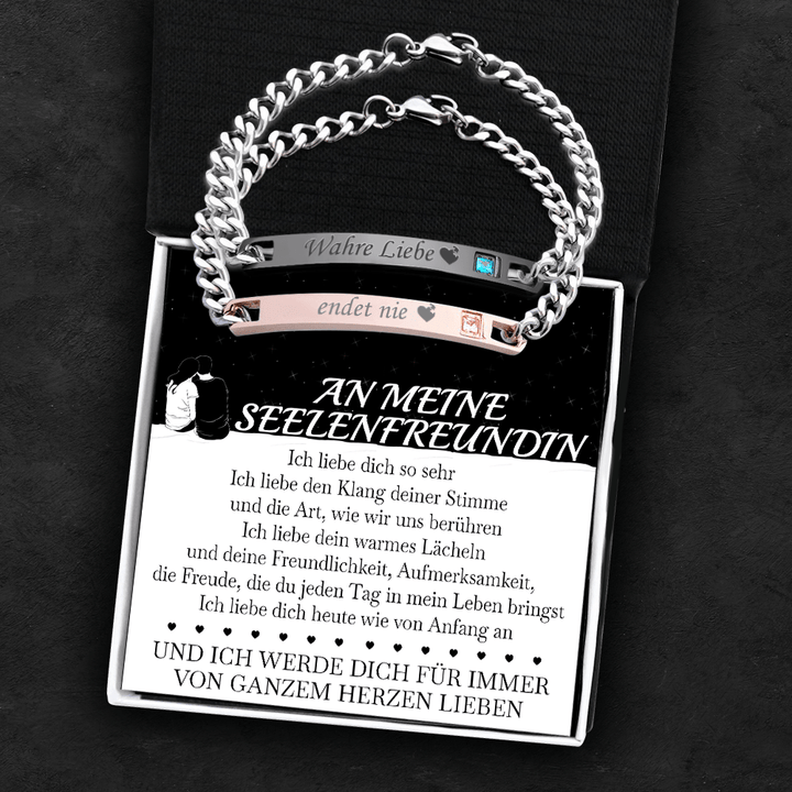 Kette Kristall Paar Armband - Familie - An Meine Seelenfreundin - Ich Werde Dich Für Immer Von Ganzem Herzen Lieben - Degbzd26001