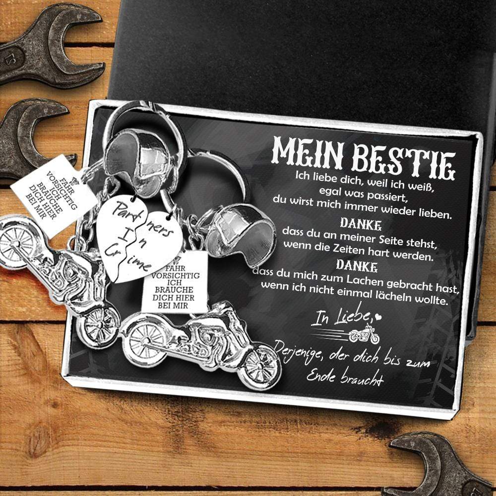 Klassische Motorrad-Schlüsselanhänger für Paare - Biker - Mein Bestie - Du Wirst Mich Immer Wieder Lieben - Degkdh33001