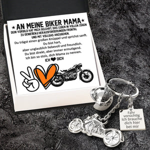 Klassischer Fahrrad Schlüsselanhänger - Biker - An Meine Biker Mama -  Ich Bin So Stolz, Dich MamA Zu Nennen - Degkt19002