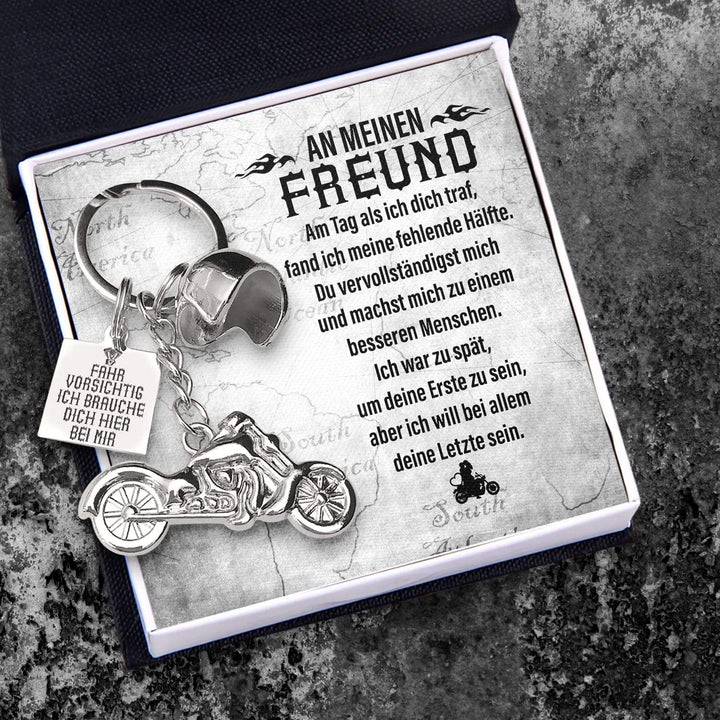 Klassisches Fahrrad Schlüsselanhänger - Motorradfahrer - An Meinen Freund - Am Tag Als Ich Dich Traf, Fand Ich Meine Fehlende Hälfte - Degkt12005