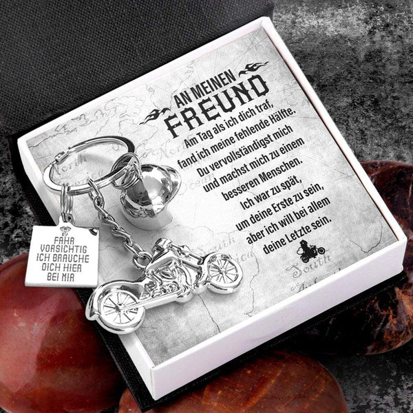 Klassisches Fahrrad Schlüsselanhänger - Motorradfahrer - An Meinen Freund - Am Tag Als Ich Dich Traf, Fand Ich Meine Fehlende Hälfte - Degkt12005