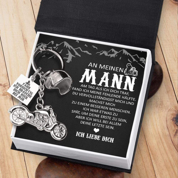 Klassisches Fahrrad Schlüsselanhänger - Motorradfahrer - An Meinen Mann - Am Tag Als Ich Dich Traf, Fand Ich Meine Fehlende Hälfte - Degkt26006