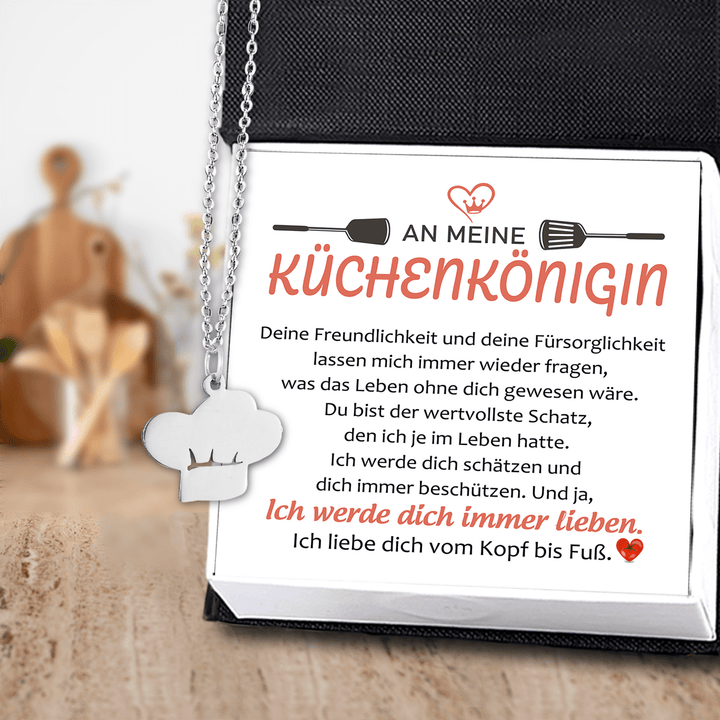 Kochmütze Halskette - Kochen - An Meine Küchenkönigin - Ich Werde Dich Immer Lieben - Degngf15001