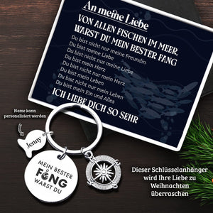 Kompass Schlüsselanhänger - Angeln - An Meine Liebe - Du Bist Mein Leben - Degkwb13001