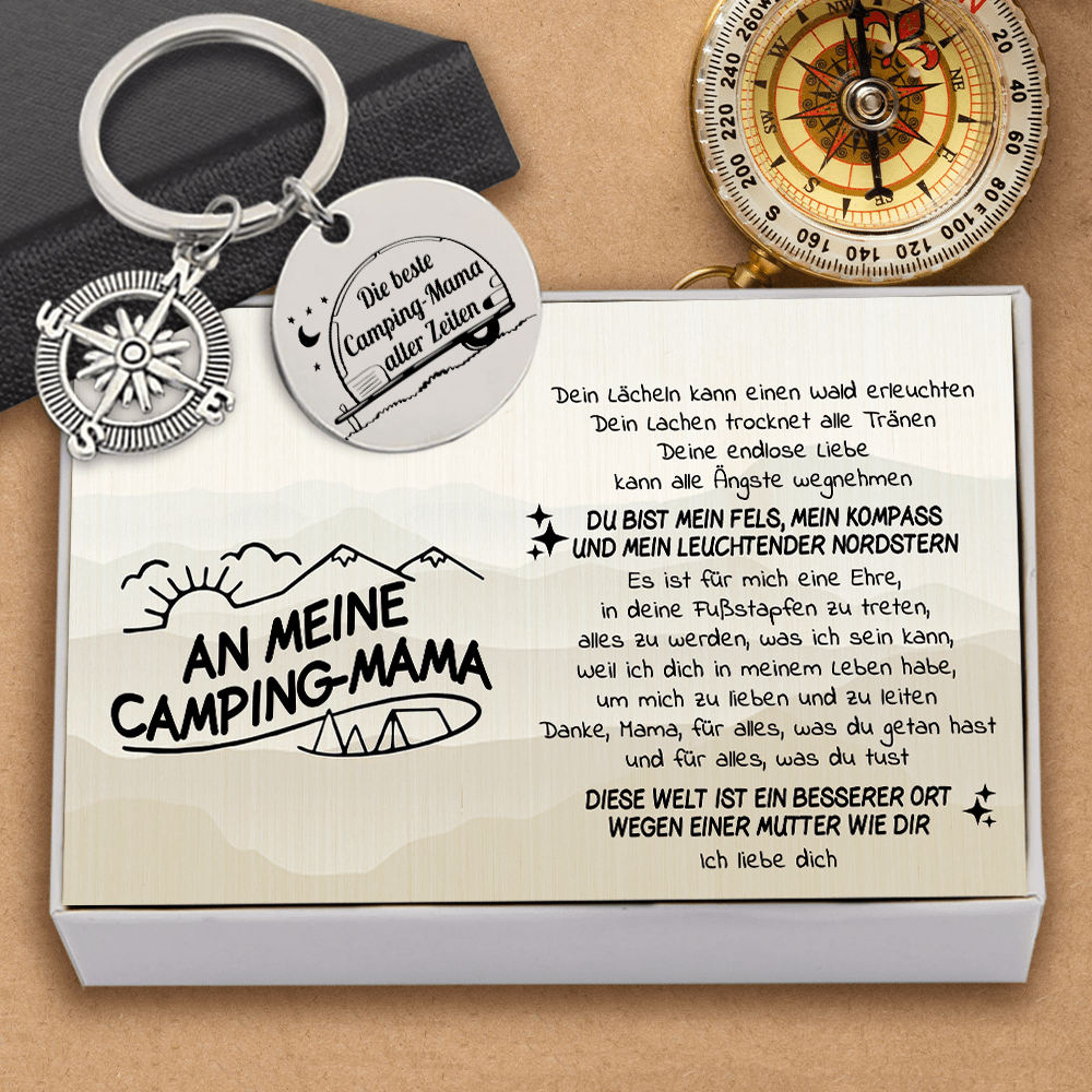 Kompass Schlüsselanhänger - Camping - An Meine Camping Mama - Diese Welt Ist Ein Besserer Ort Wegen Einer Mutter Wie Dir - Degkw19003