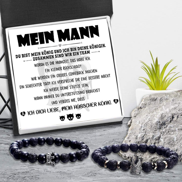 König & Königin Paar Armbänder - Mein Mann - Zusammen Sind Wir Ein Team - Degbae26001