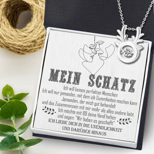 Kristall Rentier Halskette - Familie - An Mein Schatz - Ich Liebe Dich In Die Unendlichkeit Und Darüber Hinaus - Degnfu13003