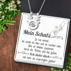 Kristall Rentier Halskette - Familie - An Mein Schatz - Ich Liebe Dich Viel Mehr Als Ursprünglich Geplant - Degnfu13006