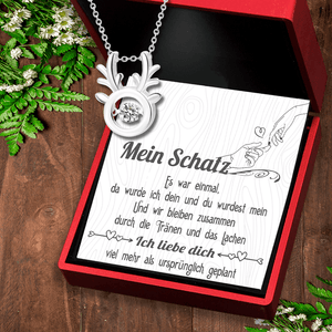 Kristall Rentier Halskette - Familie - An Mein Schatz - Ich Liebe Dich Viel Mehr Als Ursprünglich Geplant - Degnfu13006