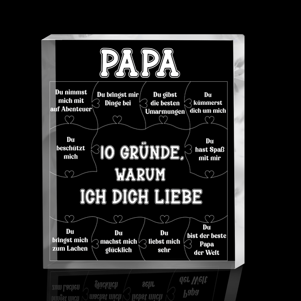 Kristalltafel - Familie - An Meinen PaPa - Du Bist Der Beste Papa Der ...