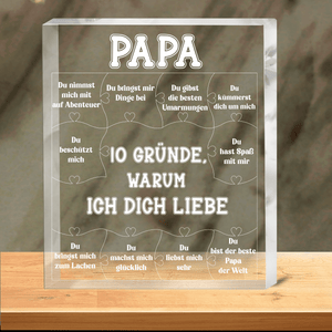 Kristalltafel - Familie - An Meinen PaPa - Du Bist Der Beste Papa Der Welt - Degznf18004