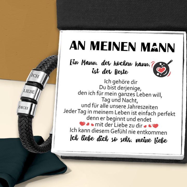 Leder-Armband - Angeln - An Meinen Mann - Ich Liebe Dich So Sehr - Degbzl14002