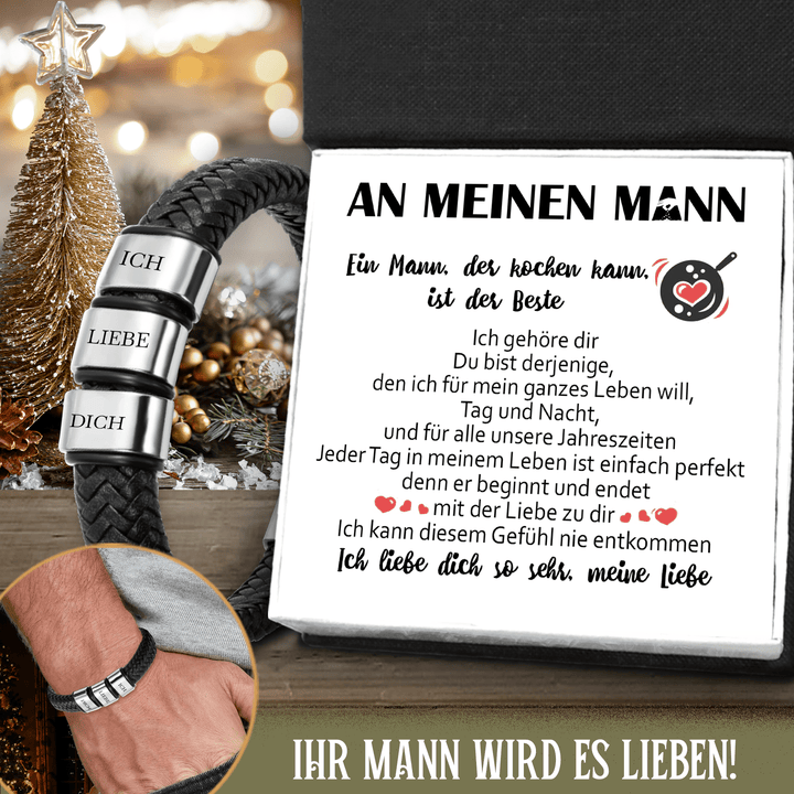 Leder-Armband - Angeln - An Meinen Mann - Ich Liebe Dich So Sehr - Degbzl14002