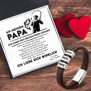 Leder-Armband - Angeln - An Meinen Papa - Ich Liebe Dich Wirklich - Degbzl18001