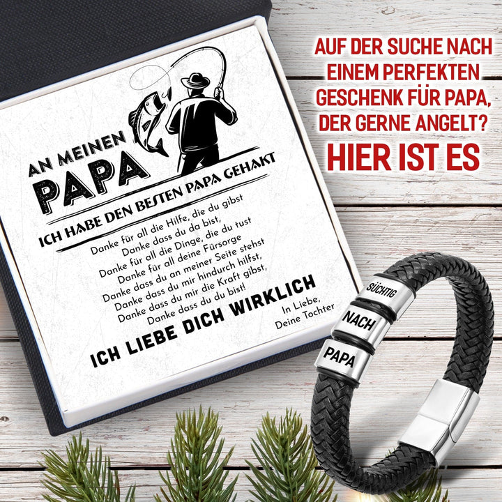 Leder-Armband - Angeln - An Meinen Papa - Ich Liebe Dich Wirklich - Degbzl18001