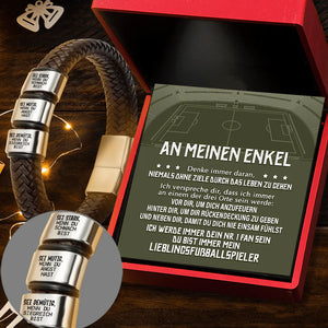 Leder-Armband - Fußball - An Meinen Enkel - Niemals Ohne Ziele Durch Das Leben Zu Gehen - Degbzl22005