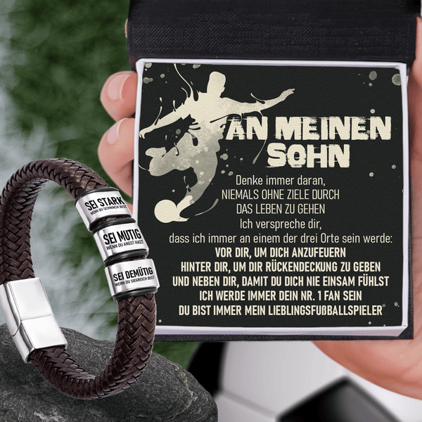 Leder-Armband - Fußball - An Meinen Sohn - Ich Werde Immer Ihr Nr.1 Fan Sein - Degbzl16006