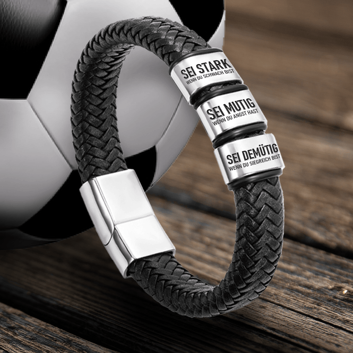 Leder-Armband - Fußball - An Meinen Sohn - Ich Werde Immer Ihr Nr.1 Fan Sein - Degbzl16006