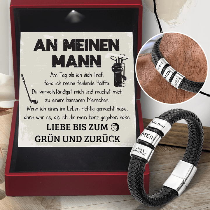 Leder-Armband - Golf - An Meinen Mann - Liebe Bis Zum Grün Und Zurück - Degbzl26005