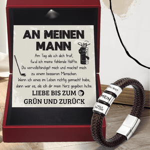 Leder-Armband - Golf - An Meinen Mann - Liebe Bis Zum Grün Und Zurück - Degbzl26005