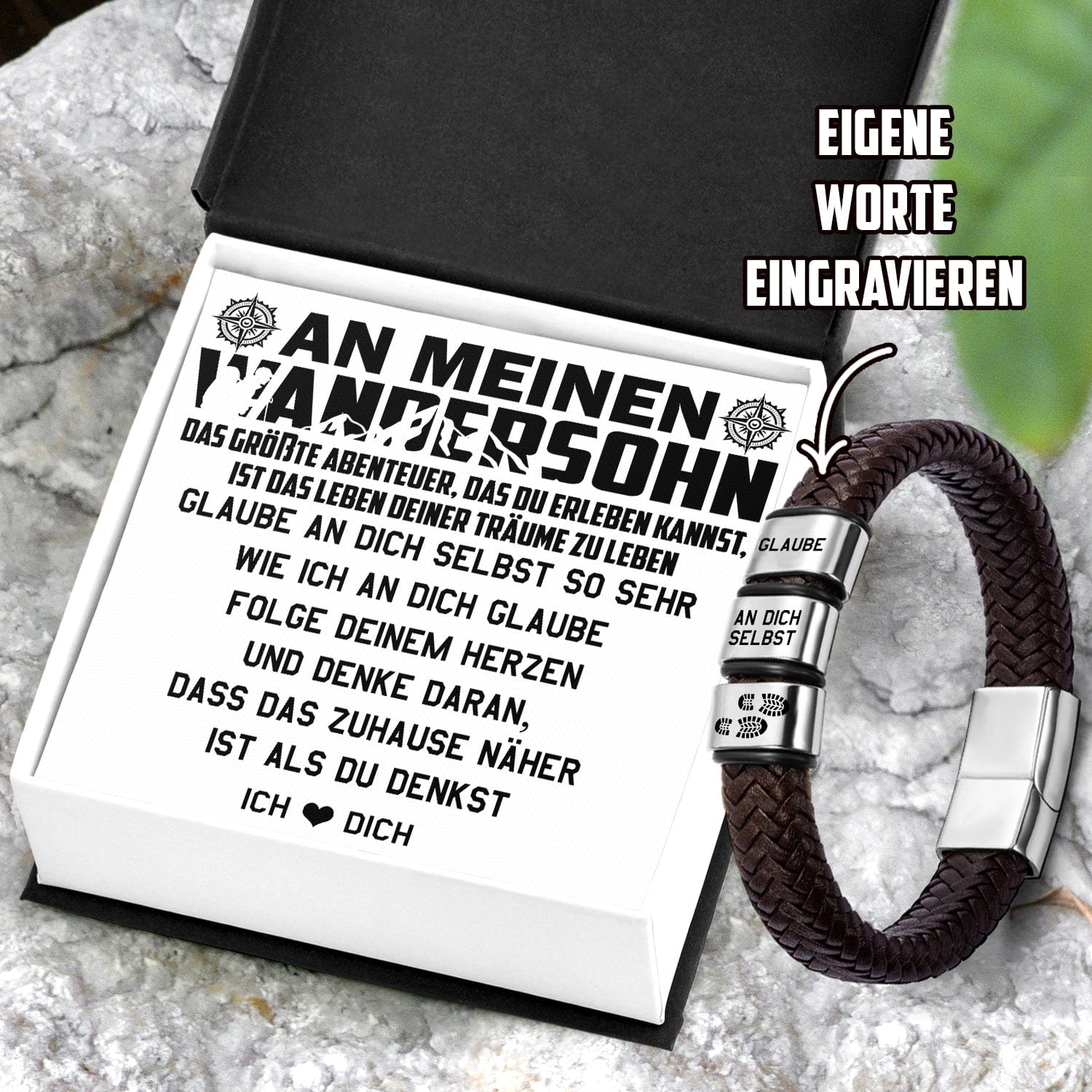 Leder-Armband - Wandern - An Meinen Wandernden Sohn - Leben Deiner Träume Zu Leben - Degbzl16005