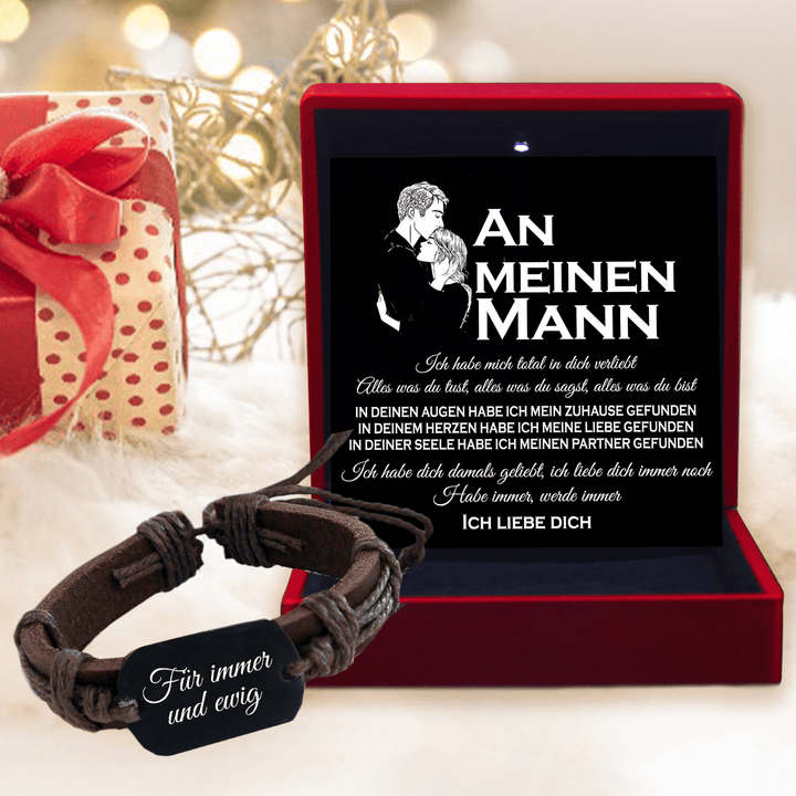 Leder-Wickelarmband - Familie - An Meinen Mann - Ich Habe Dich Damals Geliebt, Ich Liebe Dich Immer Noch - Degbr26002