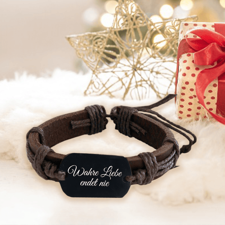 Leder-Wickelarmband - Familie - An Meinen Mann - Ich Liebe Dich Mit Meinem Ganzen Herzen - Degbr26001