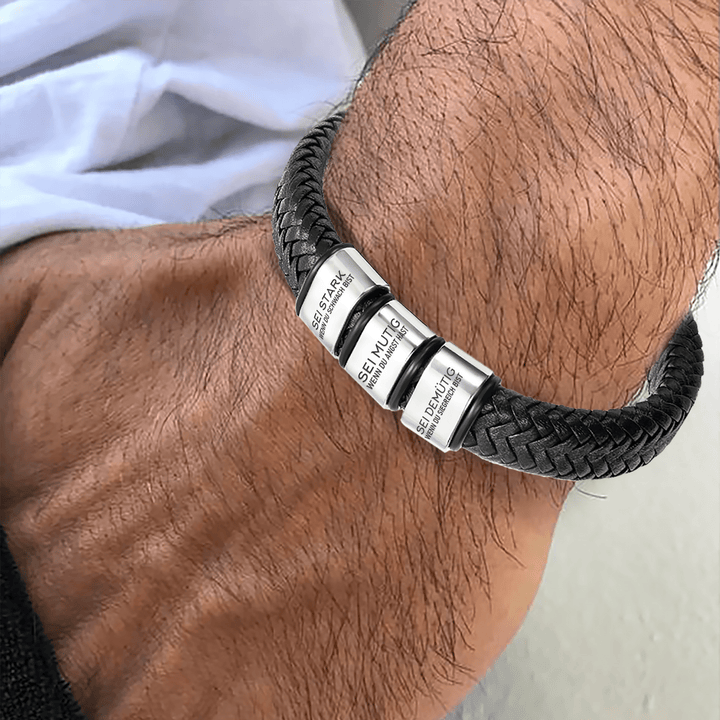 Lederarmband - Fußball - An Meinen Sohn - Du Kannst Dem Sturm Nicht Standhalten - Degbzl16007