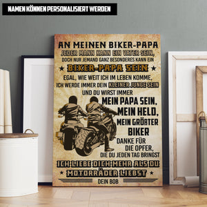 Leinwandbilder - Biker - An Meinen Papa - Danke Für Die Opfer, Die Du Jeden Tag Bringst - Delnu18001