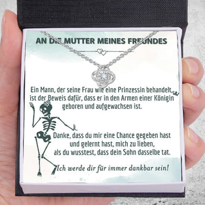 Liebe Knoten Halskette - Totenkopf - An Die Mutter Meines Freundes - Ich Werde Dir Für Immer Dankbar Sein - Desea19003