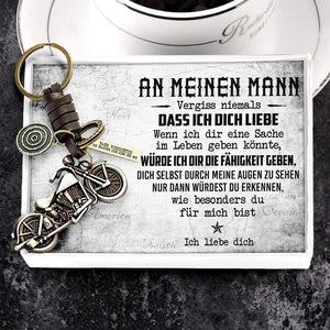Motorrad Schlüsselanhänger - Motorradfahrer - An Meinen Mann - Ich Liebe Dich - Degkx26006
