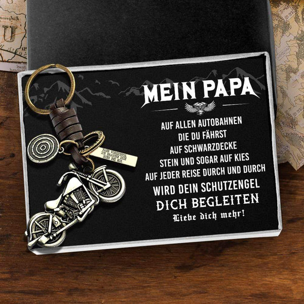 Motorrad Schlüsselanhänger - Motorradfahrer - Mein Papa - Fahr Vorsichtig Ich Brauche Dich Hier Bei Mir - Degkx18001