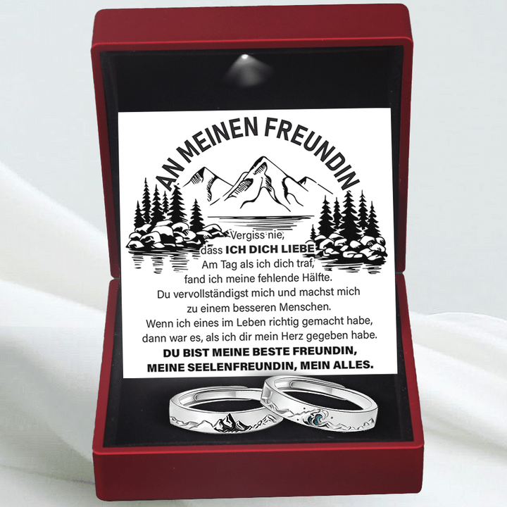 Mountain Sea Paar Versprechen Ring - Größenverstellbarer Ring - Familie - An Meine Freundin - Du Bist Mein Alles - Degrlj13002