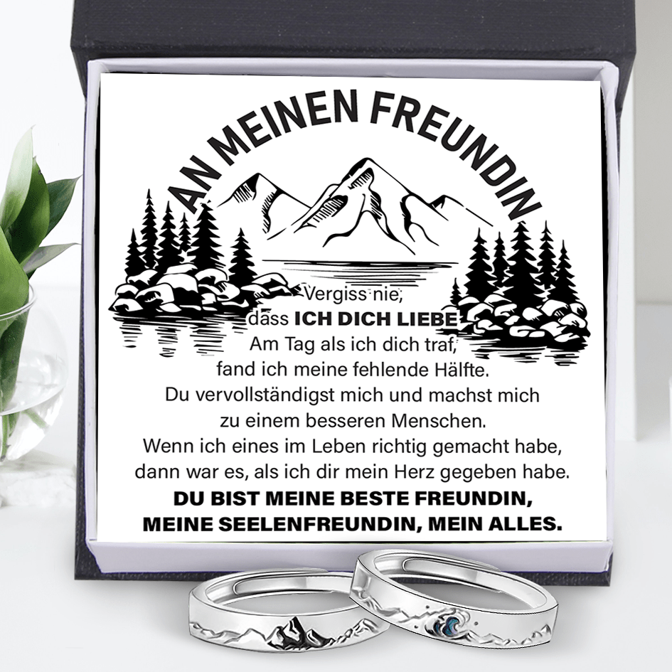 Mountain Sea Paar Versprechen Ring - Größenverstellbarer Ring - Familie - An Meine Freundin - Du Bist Mein Alles - Degrlj13002