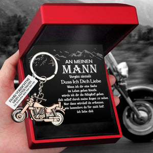 Old-School Motorrad Schlüsselanhänger - Motorradfahrer - An Meinen Mann - Ich Liebe Dich - Degkej26001