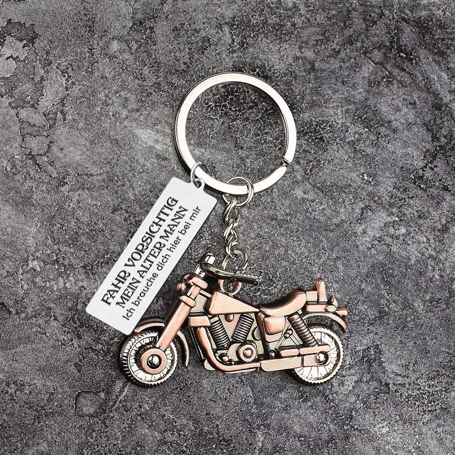 Old-School Motorrad Schlüsselanhänger - Motorradfahrer - An Meinen Mann - Ich Liebe Dich - Degkej26001